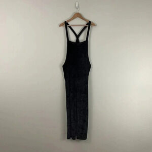 Urban Outfitters Black Velvet Shapeless Overall Jumpsuit Size Large